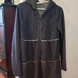 Dark Gray Hooded Zip-Up Jacket